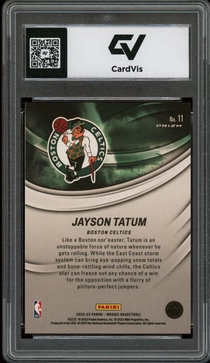 2022 Panini Mosaic #11 Jayson Tatum Storm Chasers Graded 10 Gem Mint - Back