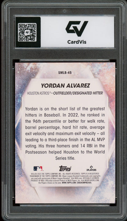 2023 Topps Series 2 #SMLB-45 Yordan Alvarez Stars Of MLB Graded 10 Gem Mint - Back