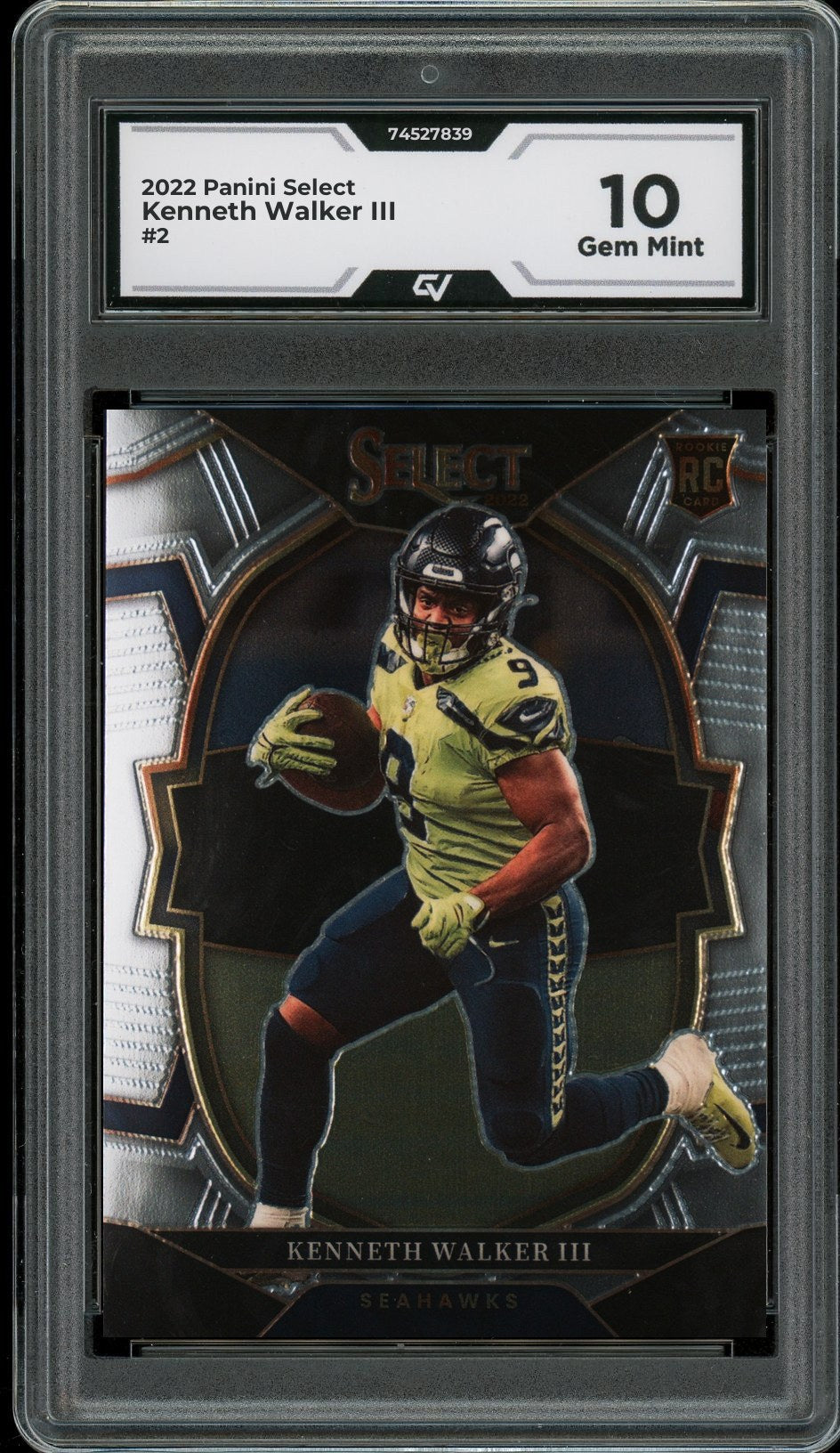 2022 Panini Select #2 Kenneth Walker III Rookie Card RC Graded 10 Gem Mint - Front