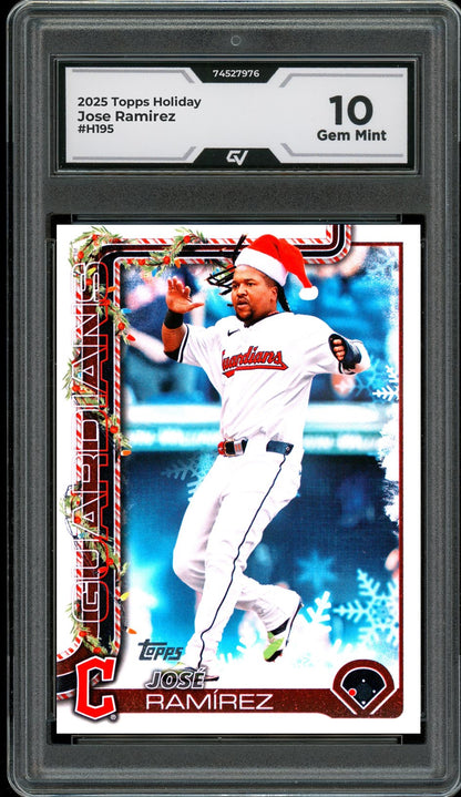 2025 Topps Holiday #H195 Jose Ramirez Graded 10 Gem Mint - Front