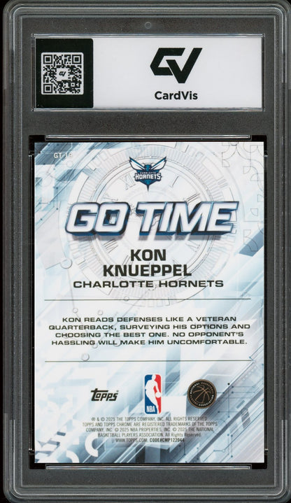 2025 Topps Chrome #GT-19 Kon Knueppel Go Time Rookie Card RC Graded 10 Gem Mint - Back
