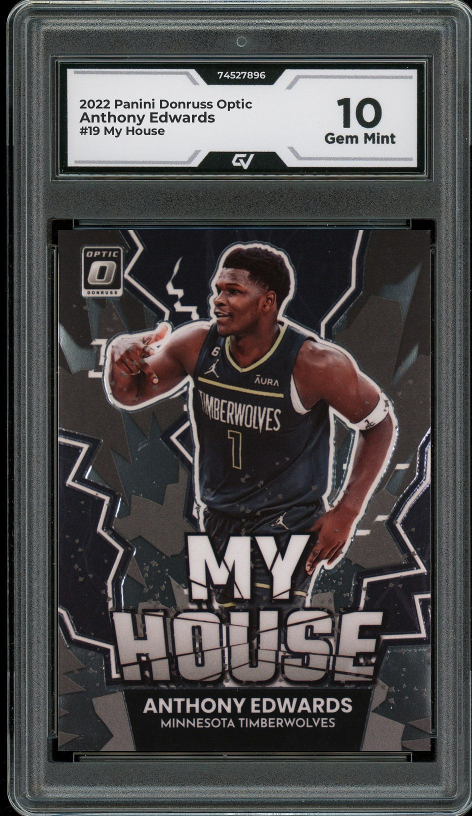 2022 Panini Donruss Optic #19 Anthony Edwards My House Graded 10 Gem Mint - Front