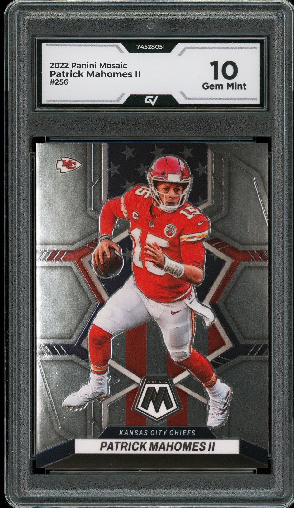 2022 Panini Mosaic #256 Patrick Mahomes II Graded 10 Gem Mint - Front