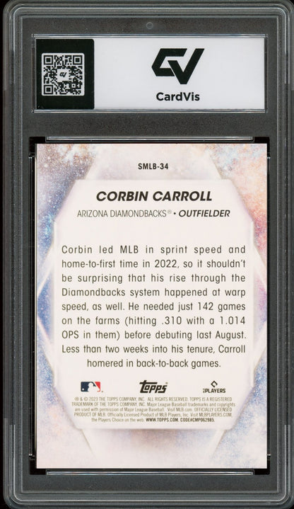 2023 Topps Series 2 #smlb34 Corbin Carroll Stars Of MLB Rookie Card RC Graded 10 Gem Mint - Back