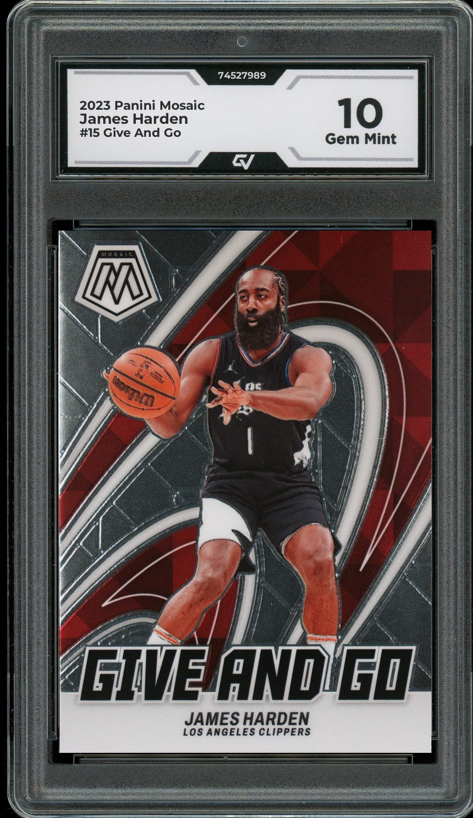 2023 Panini Mosaic #15 James Harden Give And Go Graded 10 Gem Mint - Front