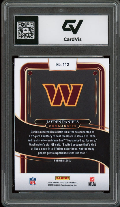 2024 Panini Select #112 Jayden Daniels Rookie Card RC Graded 10 Gem Mint - Back