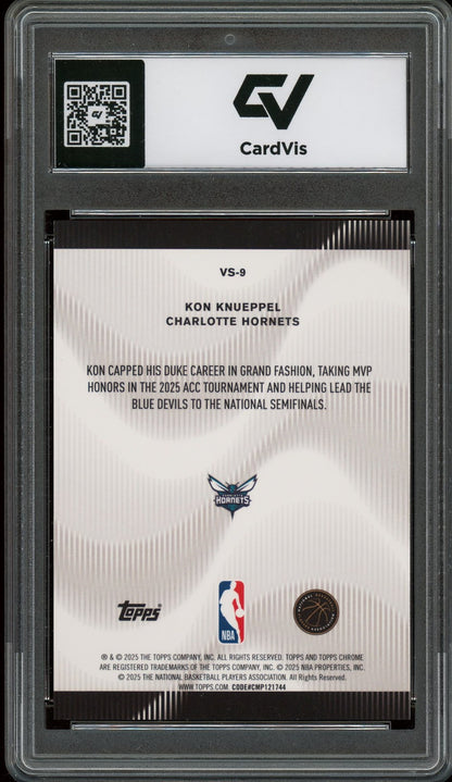 2025 Topps Chrome #VS-9 Kon Knueppel Voices Rookie Card RC Graded 10 Gem Mint - Back