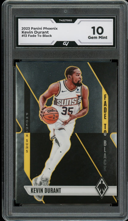 2023 Panini Phoenix #13 Kevin Durant Fade To Black Graded 10 Gem Mint - Front