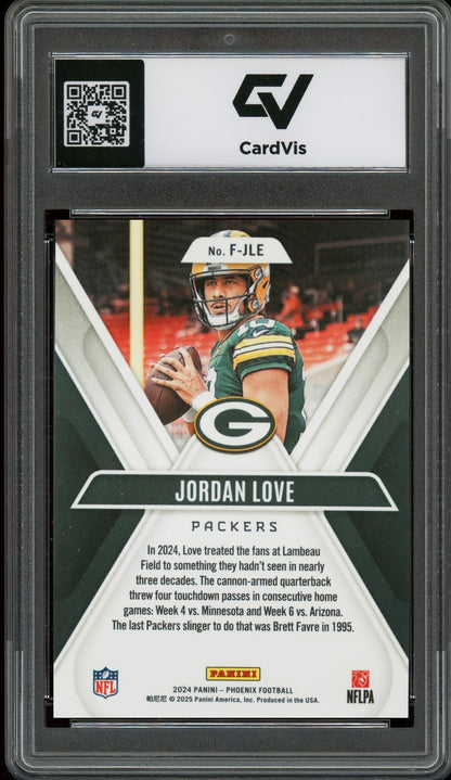 2024 Panini Phoenix #F-JLE Jordan Love Flex Graded 10 Gem Mint - Back