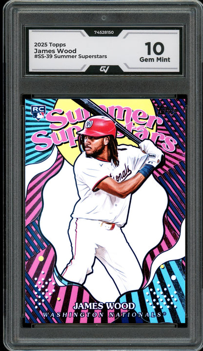 2025 Topps #SS-39 James Wood Summer Superstars Rookie Card RC Graded 10 Gem Mint - Front