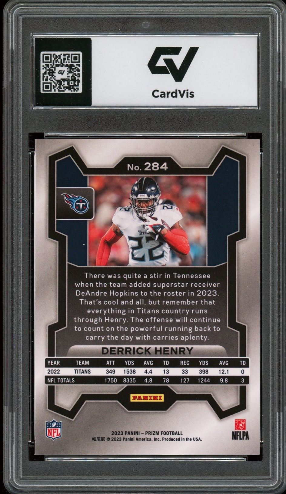 2023 Panini Prizm #284 Derrick Henry Graded 10 Gem Mint - Back